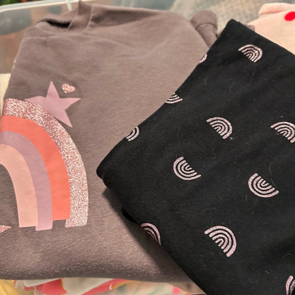 Pink and Black Rainbow Graphic Sweatshirt & matching Leggings